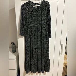 Little moon black polka dot maxi dress